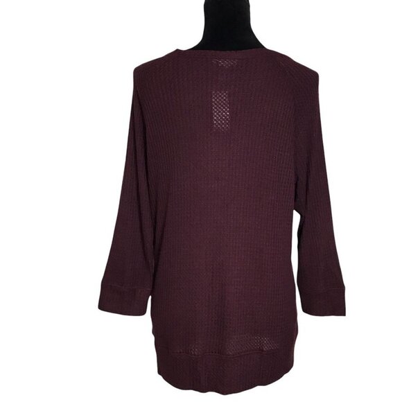 LOFT Outlet Lounge Long Sleeve Top in Burgundy - Size M NWT - Picture 3 of 5